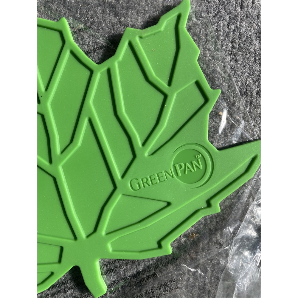 Pair BRAND NEW Green Pan Silicone Green Leaf Trivets Tropical Nature - Picture 5 of 9